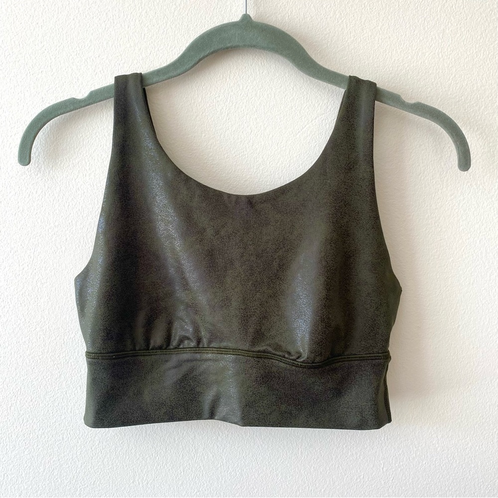 Aerie Green Snake Skin Long Line Sports Bra